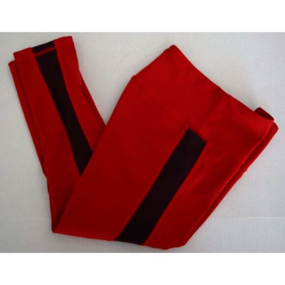 Zyia Active Women's Sz S (4) Red/Purple Stripe Capri Workout Leggings - Picture 6 of 6
